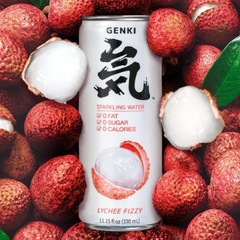 Nước có gas Genki Sparkling vị vải Singapore 330ml