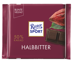 Socola đen 50% kakao Halbbitter Ritter Sport Đức 100g
