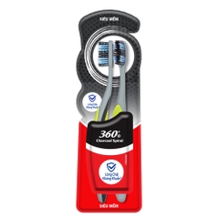 Set 2 Bàn chải Colgate Charcoal Spiral lông xoắn kép