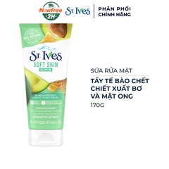 Sữa rửa mặt St.Ives tẩy tế bào chết chiết xuất bơ & mật ong 170g Mỹ