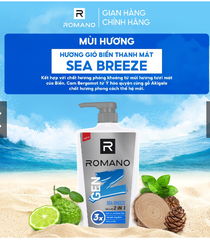 Tắm & gội 2in1 Romano Gen Z Sea Breeze 610g