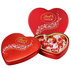 Socola Lindt Lindor Milk Crystal Heart Tin Thuỵ Sĩ 96g