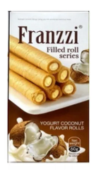 Bánh cuộn nhân kem vị dừa sữa chua Franzzi Filled Roll Series 60g