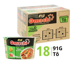 Mỳ Omachi tôm chua cay hộp 91g