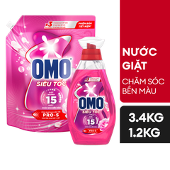 Nước giặt OMO siêu tốc chăm sóc bền màu 3,3L