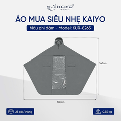 Áo mưa choàng siêu nhẹ Kaiyo màu ghi đậm Nhật Bản KUR-8265
