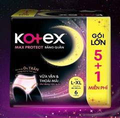 Băng vệ sinh ban đêm dạng quần Kotex Max Protect size L-XL (5+1 miếng)