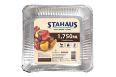 Khay nhôm vuông Stahaus 1750ml (230x230x50mm) (3 khay/lốc)