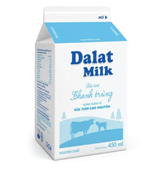 Sữa tươi thanh trùng không đường Dalat Milk 450ml