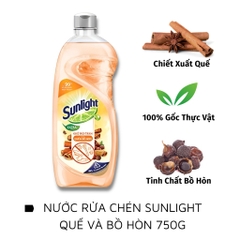 Nước rửa chén Sunlight hương quế và bồ hòn 750g
