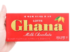 Socola sữa Lotte Ghana Hàn Quốc 70g