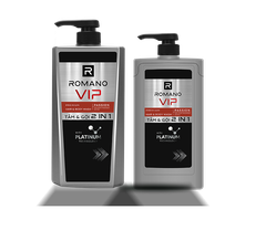 Sữa tắm, gội 2in1 Romano Vip Passion hương nước hoa cao cấp 650g