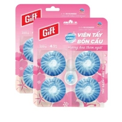 Viên tẩy bồn cầu Gift hương hoa thơm ngát 220g (4 viên x 55g)