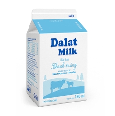 Sữa Tươi Thanh Trùng Không Đường Dalat Milk 180Ml