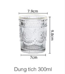 Bộ 6 ly thấp thuỷ tinh Deli Baroque 300ml