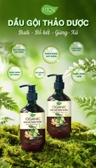 Cặp gội, xả thảo dược Oganic bưởi-bồ kết-gừng xả dưỡng tóc, ngăn rụng, phục hồi hư tổn 500ml