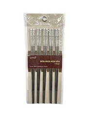Lốc 5 đôi đũa inox hoa văn Spriing
