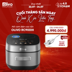 Nồi cơm điện cao tần lòng nồi inox Olivo RC900IH 1,5L thương hiệu Mỹ (tặng kèm chảo Olivo Steve X)
