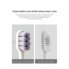 Bàn chải 8 mũi tay cầm lỗ Gói đơn màu trắng