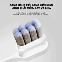 Bàn chải 8 mũi tay cầm lỗ Gói đơn màu trắng