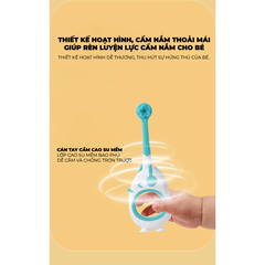 Bàn chải cho bé đầu xoắn ốc 1 cái màu xanh lá cây