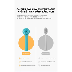 Bàn chải cho bé đầu xoắn ốc 1 cái màu xanh lá cây