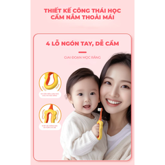 Bàn chải Y.Duck hình gấu Màu xanh dương dành cho trẻ lớn hơn từ 6-12 tuổi.