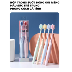 Bộ 2 chiếc bàn chải thon dài màu xanh lá và vàng