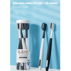 Hộp 6 bàn chải màu trắng đen caro
