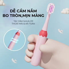 Bàn chải trẻ em vỏ hộp cán tròn - Xanh Dương