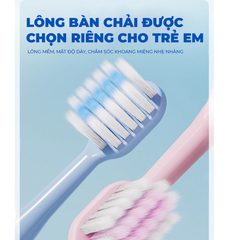 Bàn chải trẻ em vỏ hộp cán tròn - Xanh Dương