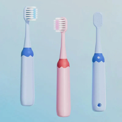 Bàn chải trẻ em vỏ hộp cán tròn - Xanh Dương