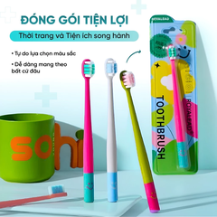 Bàn chải tay cầm mặt cười màu xanh lá