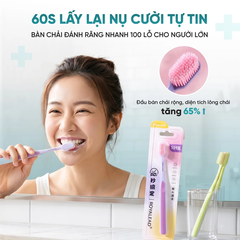 Bàn chải đánh răng dành cho người lớn màu hồng 100 lỗ