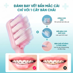 Bộ 2 bàn chải đánh răng chỉnh nha - Xanh
