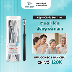 Hộp 8 bàn chải đánh răng lông màu trắng mềm