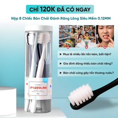 Hộp 8 bàn chải đánh răng lông màu trắng mềm
