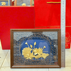 Tranh hoa sen chữ nhật
