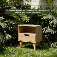 Tủ đầu giường NARA HGF có ngăn kéo, gỗ MDF, 40x35x50cm, TDG003