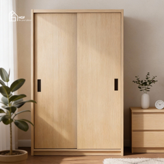 Tủ quần áo KLEP HGF cửa lùa, gỗ MDF, 120x60x200cm, TQA009