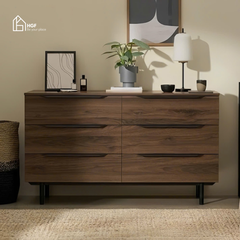 Tủ lưu trữ đa năng RIA HGF 6 hộc kéo, gỗ MDF, 140x45x82cm, TLT075