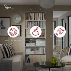 Kệ sách ILA HGF 3 - 6 tầng, gỗ MDF, 61x30x102/134/165/197cm, KS001