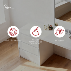 Bàn trang điểm đa năng LILY HGF 3 ngăn kéo mặt bàn di động, Gỗ MDF, 120x40x75cm, BTD005