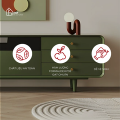 Tủ tivi HILMA HGF 2 cánh 3 hộc kéo, gỗ MDF phủ sơn 2K, 160/180/200x40x55cm, TTV070