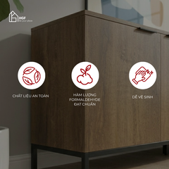 Tủ lưu trữ đa năng LANE HGF 2 cánh 3 hộc kéo, gỗ MDF, 150x40x80cm, TLT070