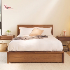 Giường ngủ hiện đại SANARI HGF 3 hộc kéo, gỗ MDF, 200x140/160/180x35cm, GN009