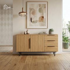 Tủ lưu trữ RIA HGF 2 cánh 3 hộc kéo, gỗ MDF, 150x40x70cm, TLT073
