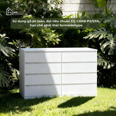 Tủ lưu trữ đa năng MAL HGF 8 hộc kéo, gỗ MDF, 120x40x90cm, TLT069