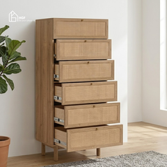 Tủ lưu trữ MEY HGF 6 hộc kéo, gỗ MDF, 60x40x140cm, TLT068