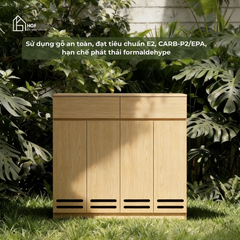 Tủ giày ALIEE HGF 4 cánh 2 hộc kéo, gỗ MDF, 120x35x120cm, TG001